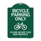 Signmission Bicycle Parking Please Secure Your Bike Properly, Green & White Alum Sign, 18" x 24", GW-1824-24319 A-DES-GW-1824-24319 - alternate 1